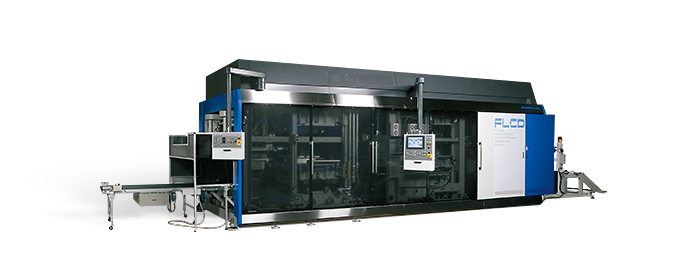 FLCD Pressure and vacuum thermoforming machine with steel rule die cutting